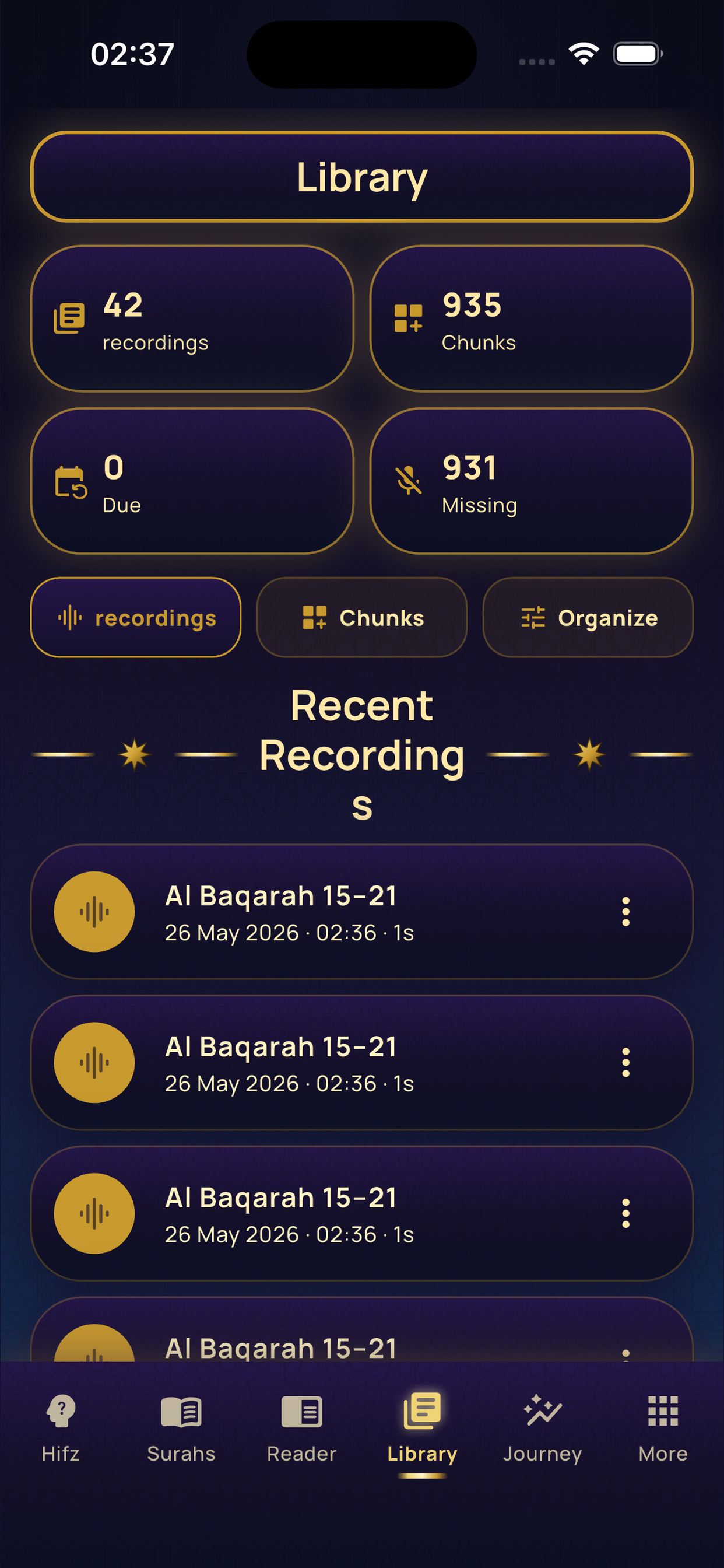App screens 7